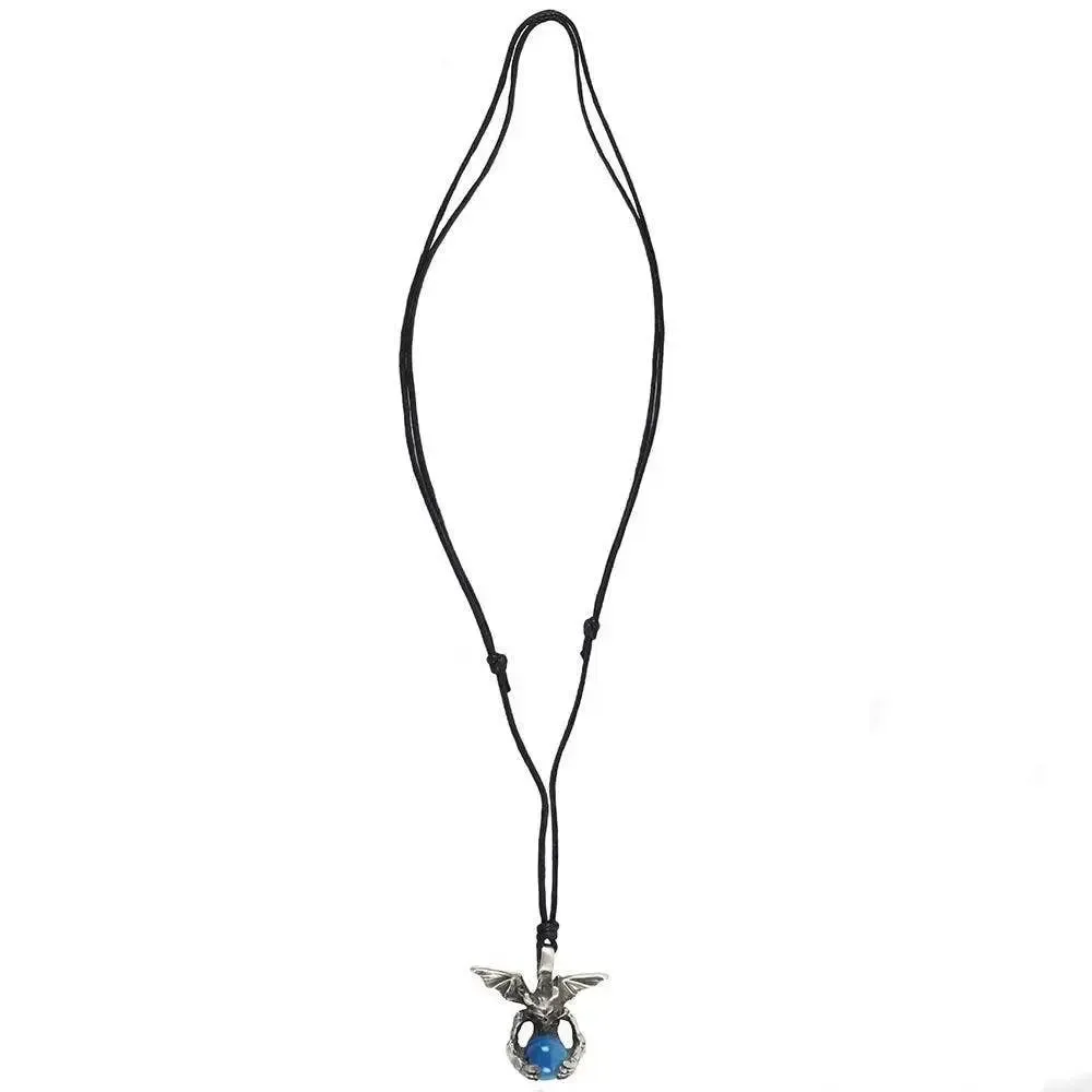 Necklace -Gothic Amulet Charm -Skull Red Eyes