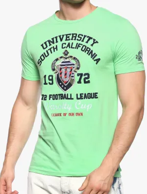 Odyssey Varsity Crew Neck T-Shirt in Mint