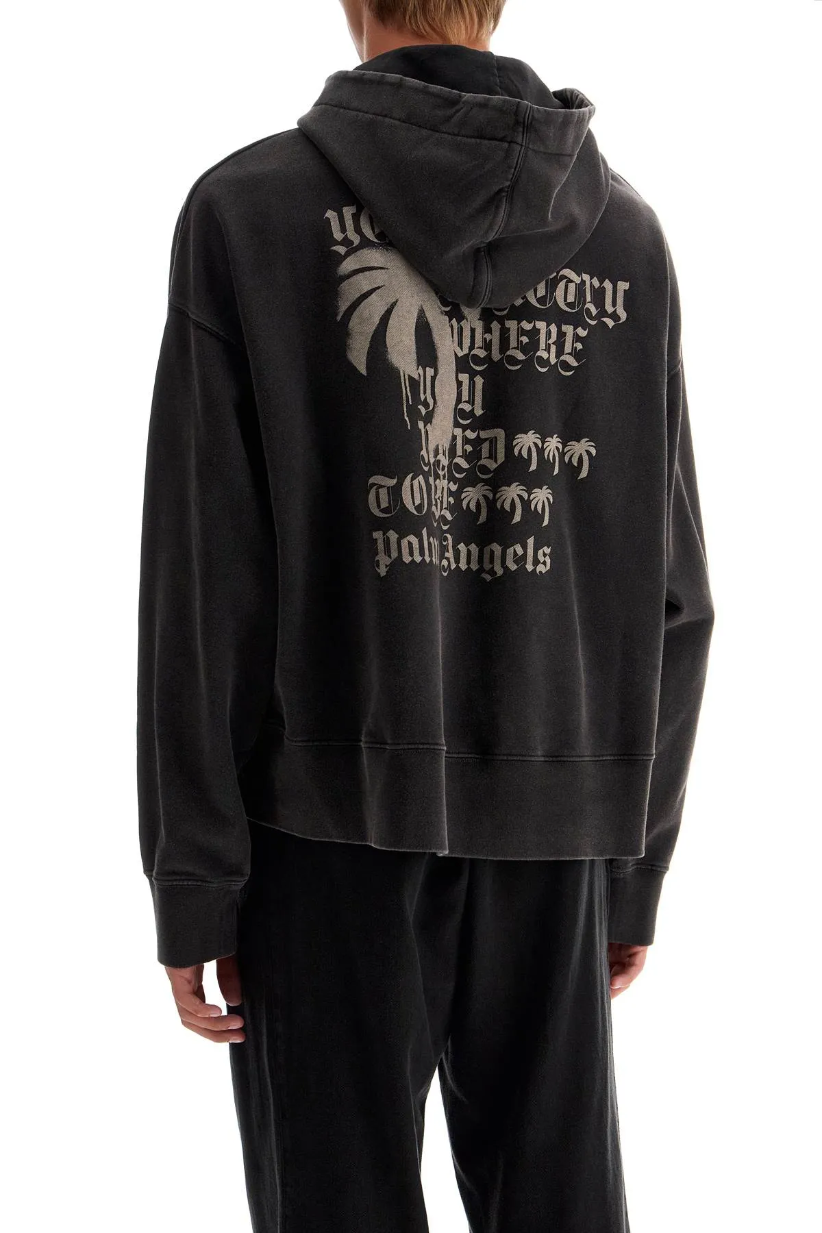 PALM ANGELS statement monogram hooded sweatshirt