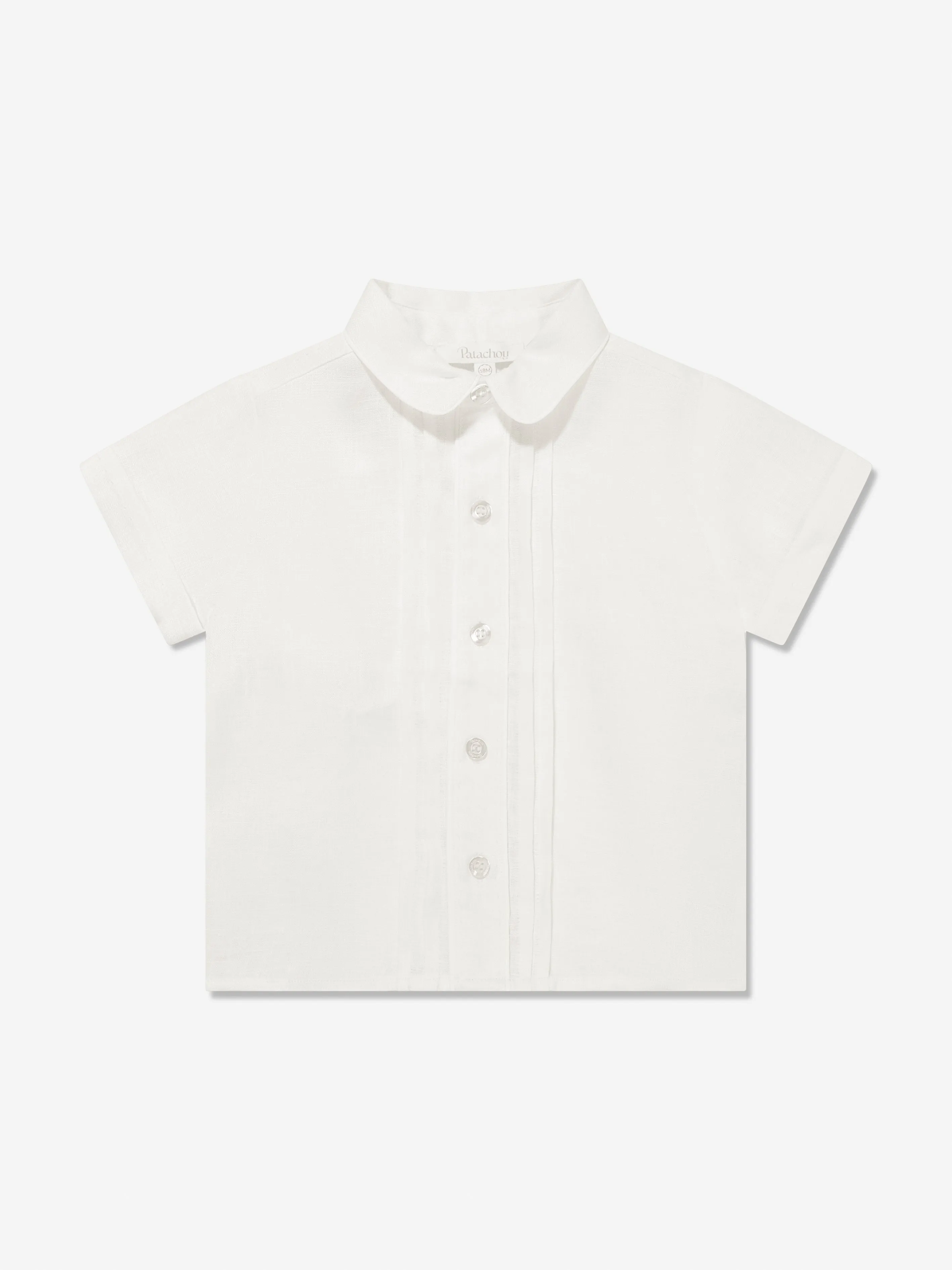 Patachou Boys Short Sleeve Linen Shirt in White