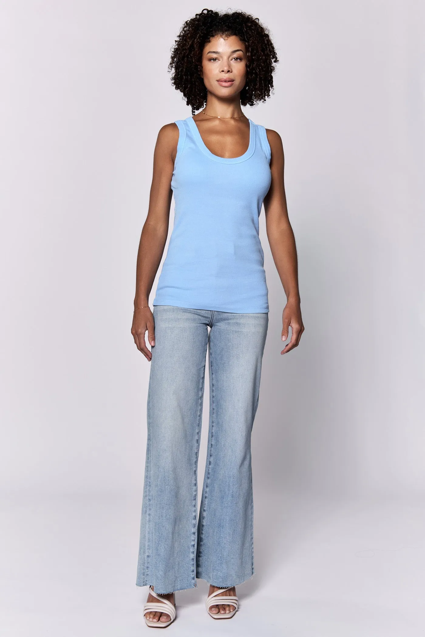 PAULA SCOOP TANK AZURE BLUE
