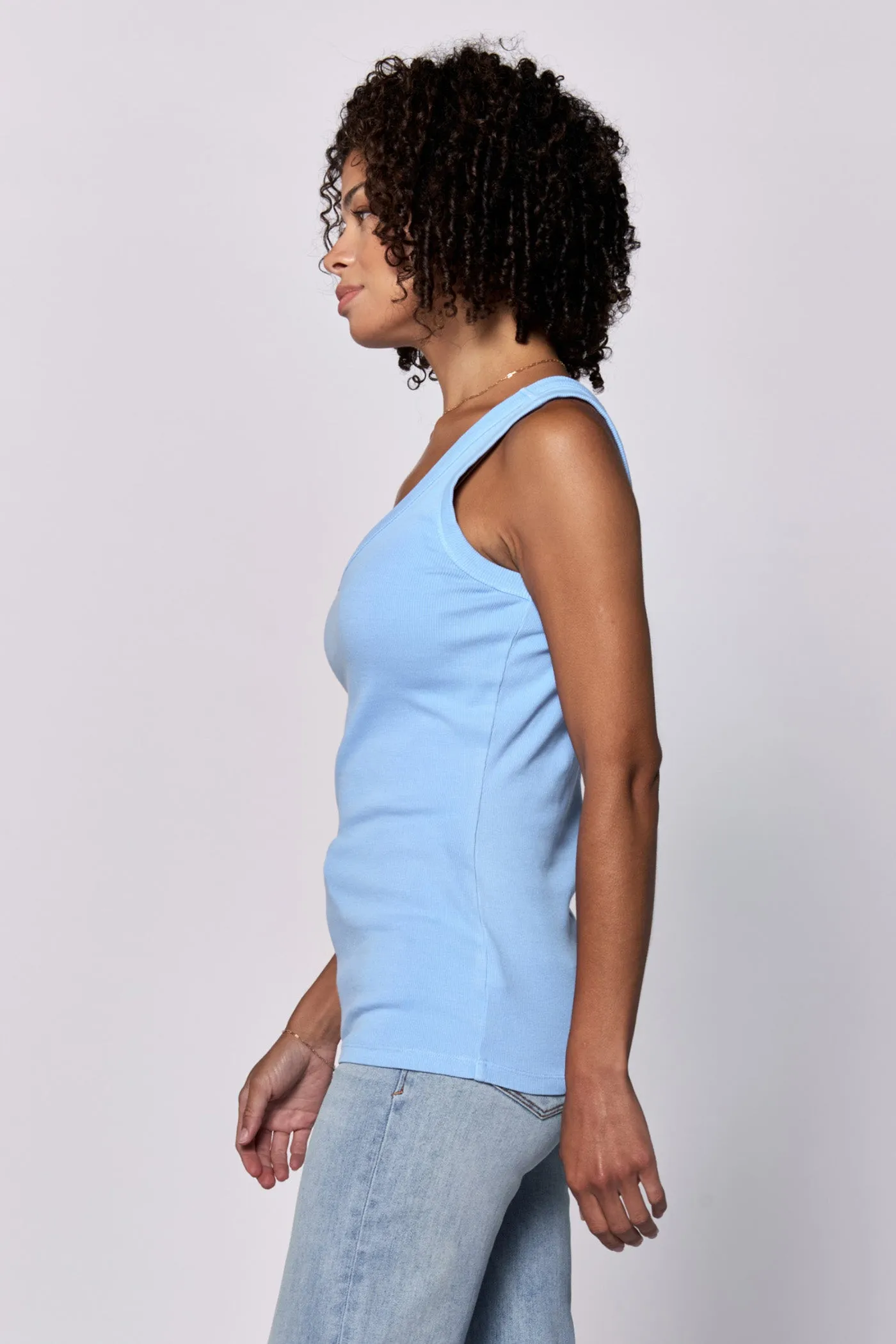 PAULA SCOOP TANK AZURE BLUE