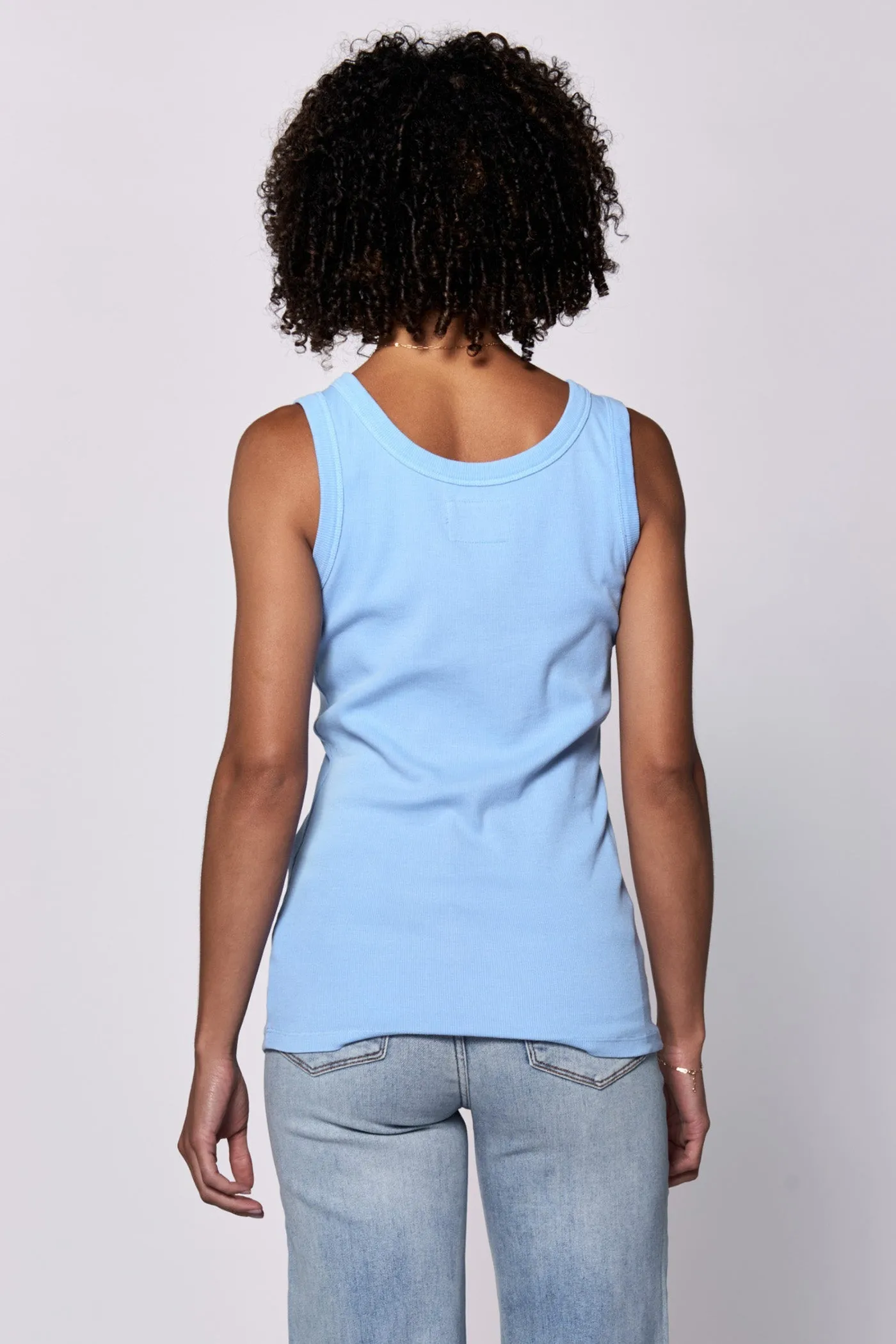 PAULA SCOOP TANK AZURE BLUE