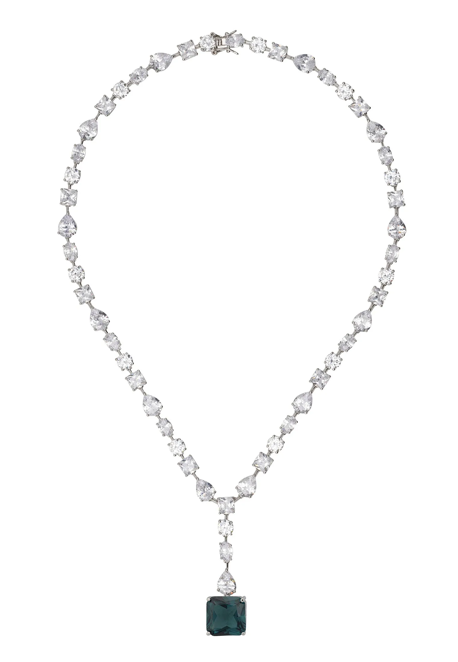 Penelope Petrol Tourmaline Statement Necklace Silver
