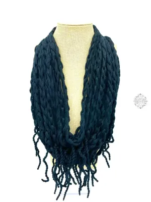 Peruvian Hand Knit | Super soft, warm, Wool Necklace | Button Closure | Unique dual purpose scarf tendril necklace