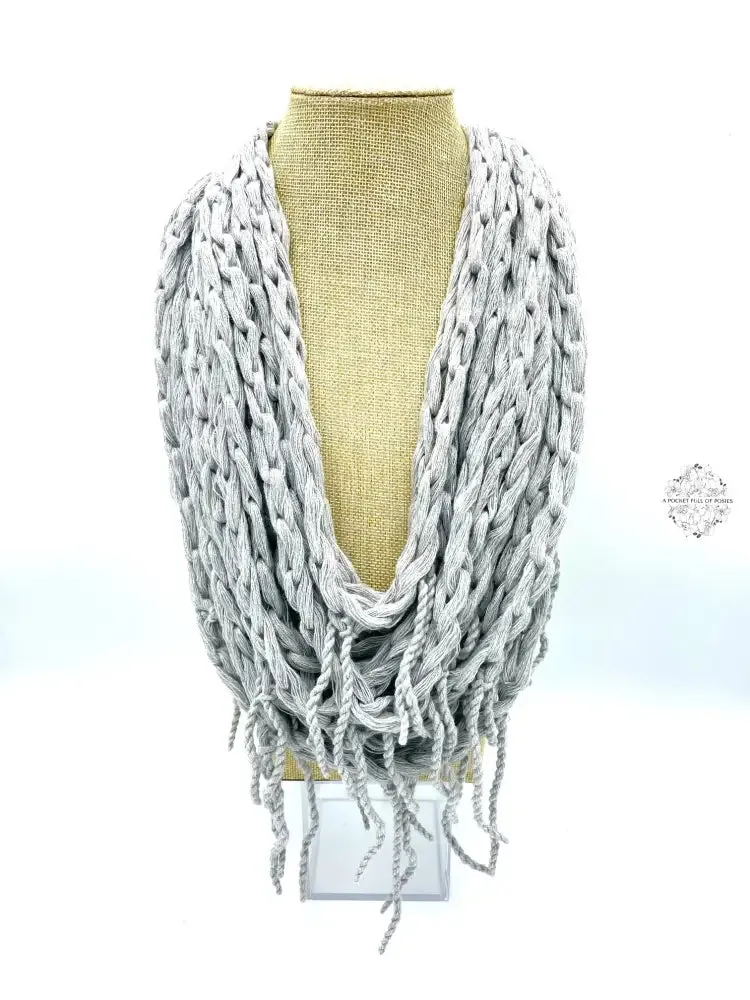 Peruvian Hand Knit | Super soft, warm, Wool Necklace | Button Closure | Unique dual purpose scarf tendril necklace