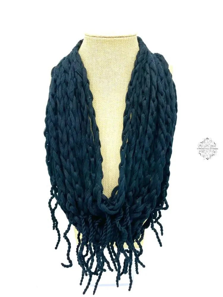 Peruvian Hand Knit | Super soft, warm, Wool Necklace | Button Closure | Unique dual purpose scarf tendril necklace