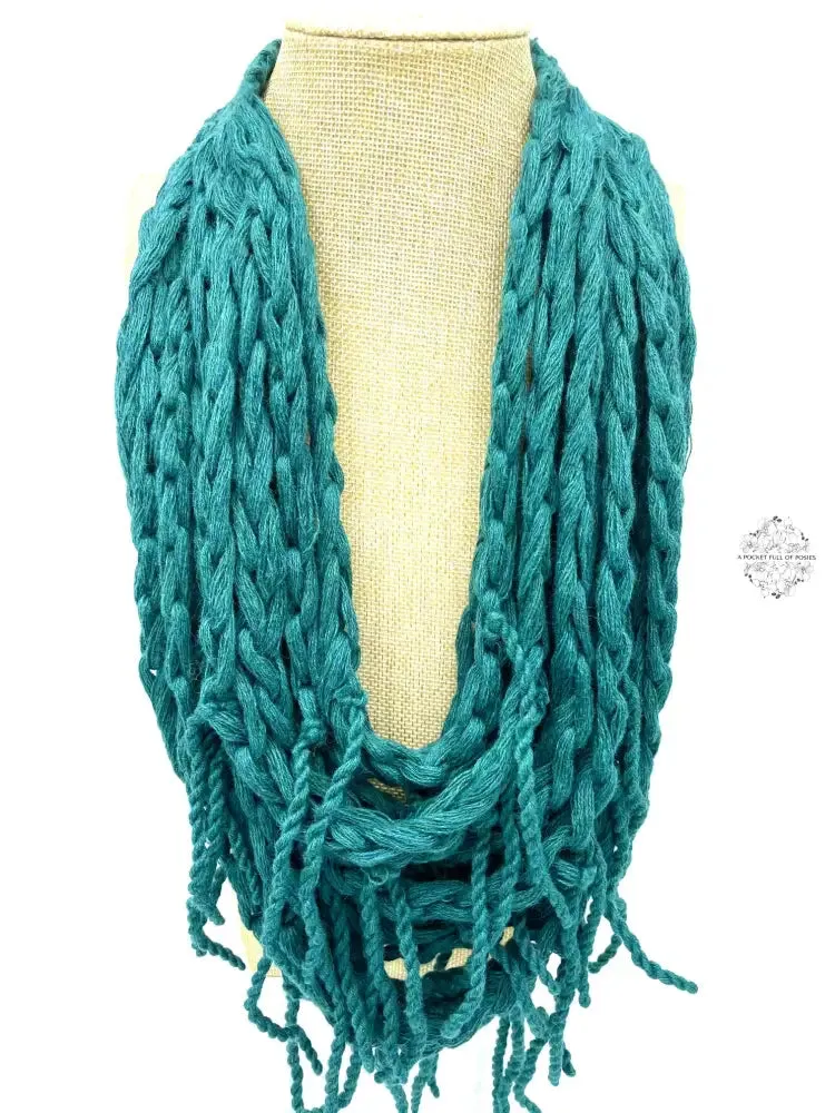 Peruvian Hand Knit | Super soft, warm, Wool Necklace | Button Closure | Unique dual purpose scarf tendril necklace