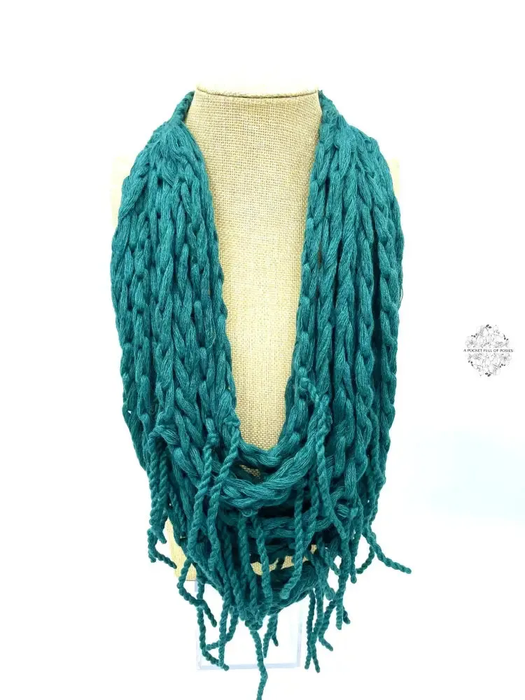 Peruvian Hand Knit | Super soft, warm, Wool Necklace | Button Closure | Unique dual purpose scarf tendril necklace