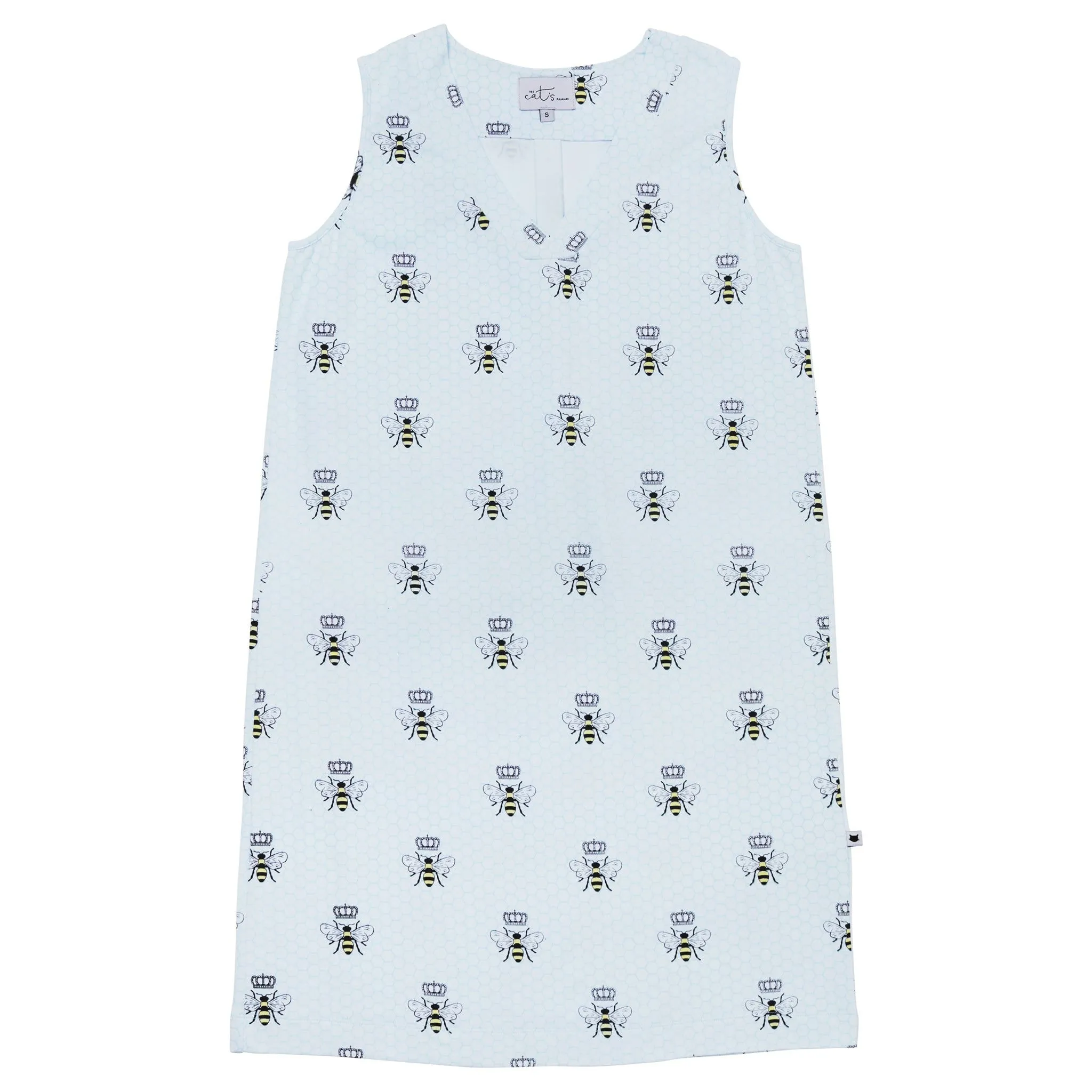 Queen Bee Pima Knit Nightgown - Blue
