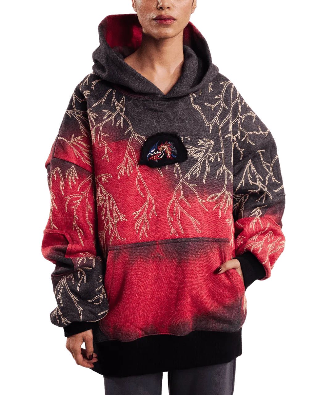 "FORREST GUMP" HAND EMBROIDERED PRINTED HOODIE