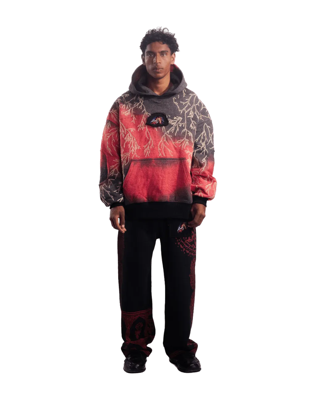 "FORREST GUMP" HAND EMBROIDERED PRINTED HOODIE