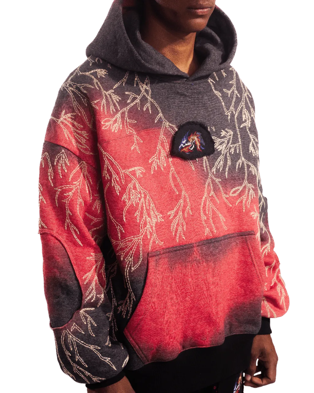 "FORREST GUMP" HAND EMBROIDERED PRINTED HOODIE