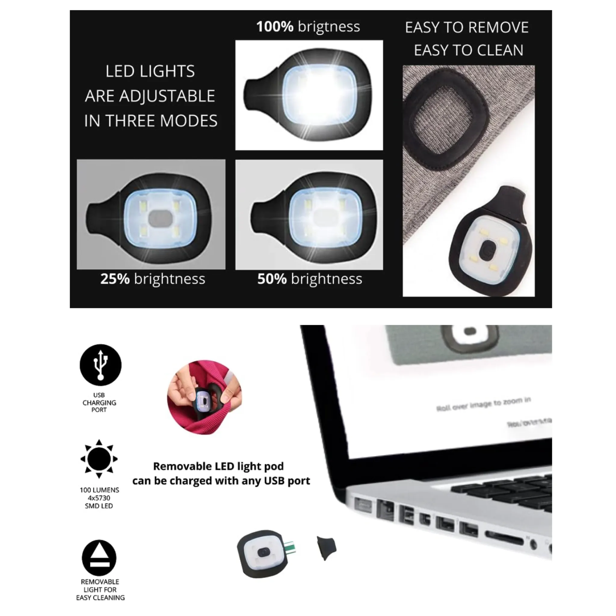 Rechargeable LED Adult Beanie - Explorer's Collection