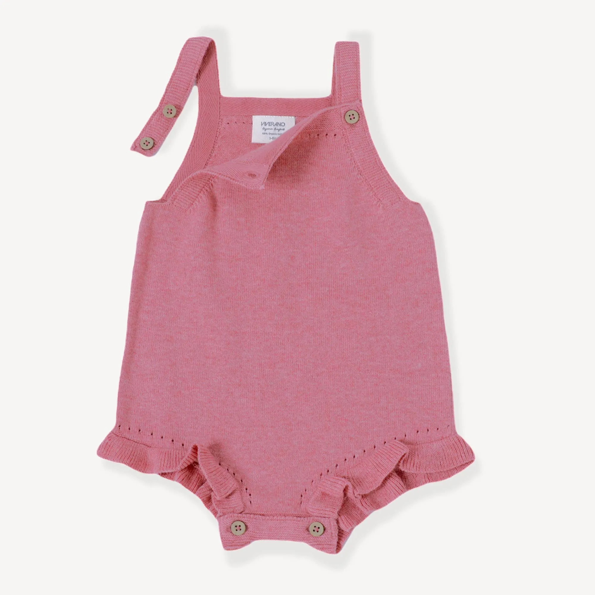 Rose Heather Knit Baby Romper Bodysuit Tights (3 Piece Set)
