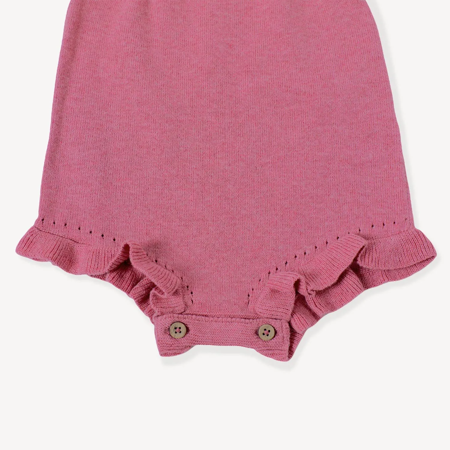 Rose Heather Knit Baby Romper Bodysuit Tights (3 Piece Set)