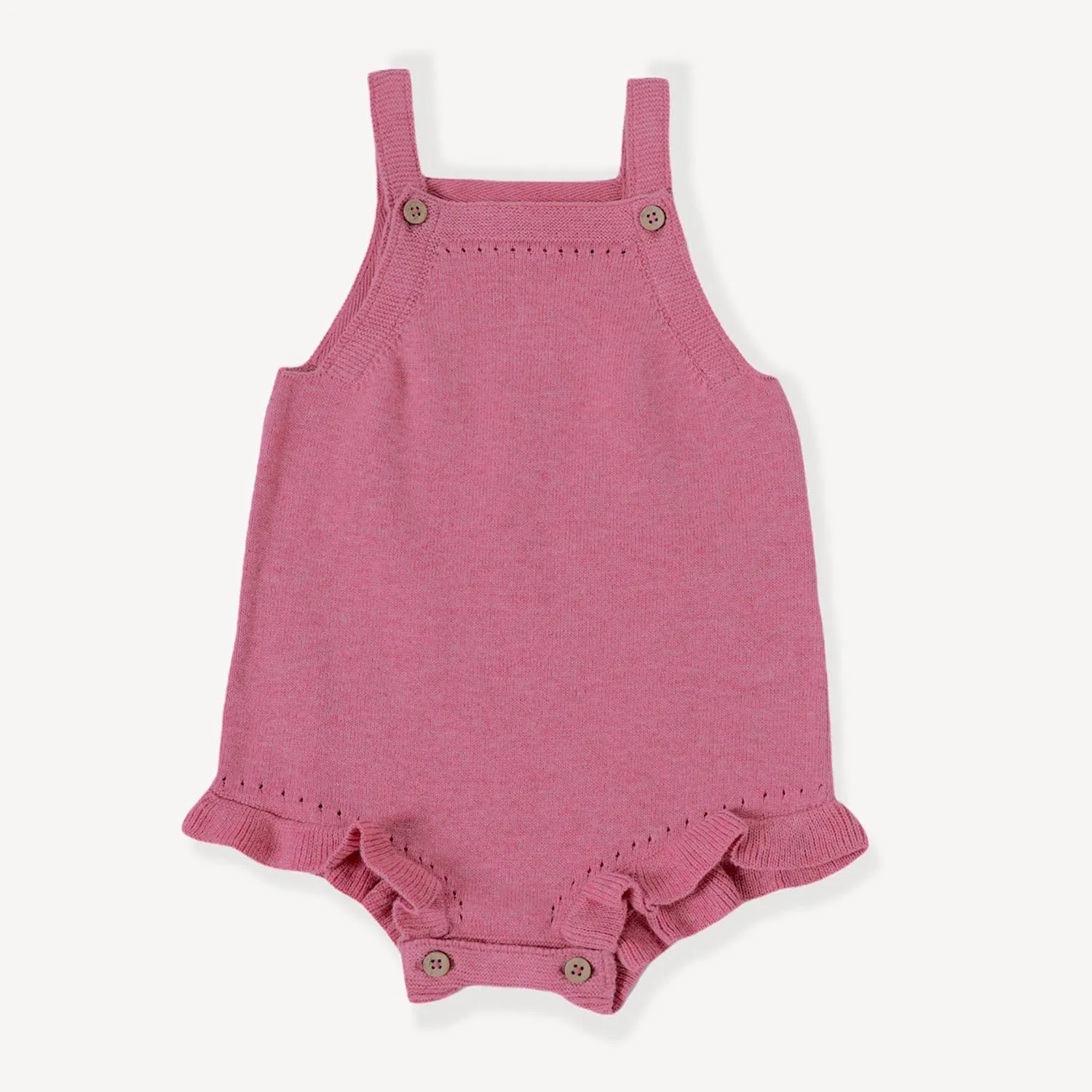Rose Heather Knit Baby Romper Bodysuit Tights (3 Piece Set)