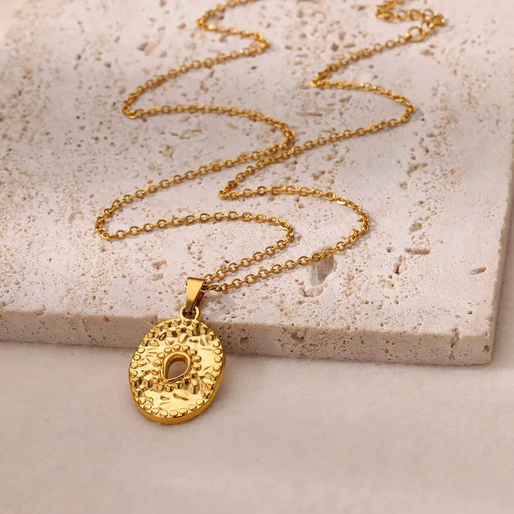 Stainless Steel Geometric Necklace Sunflower Pendant Aesthetic Jewelry