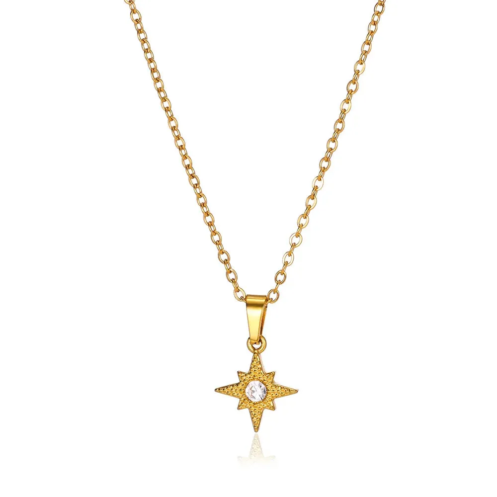 Stainless Steel Geometric Necklace Sunflower Pendant Aesthetic Jewelry