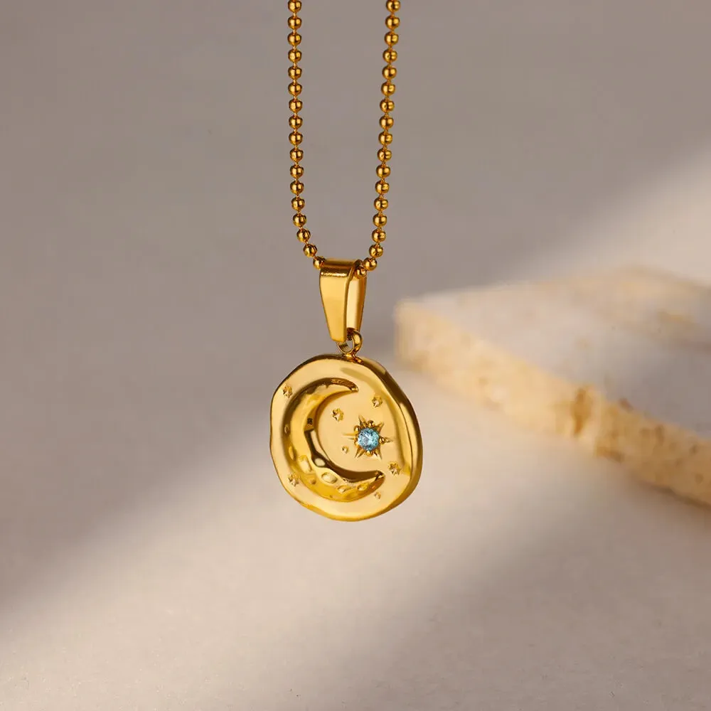 Stainless Steel Geometric Necklace Sunflower Pendant Aesthetic Jewelry