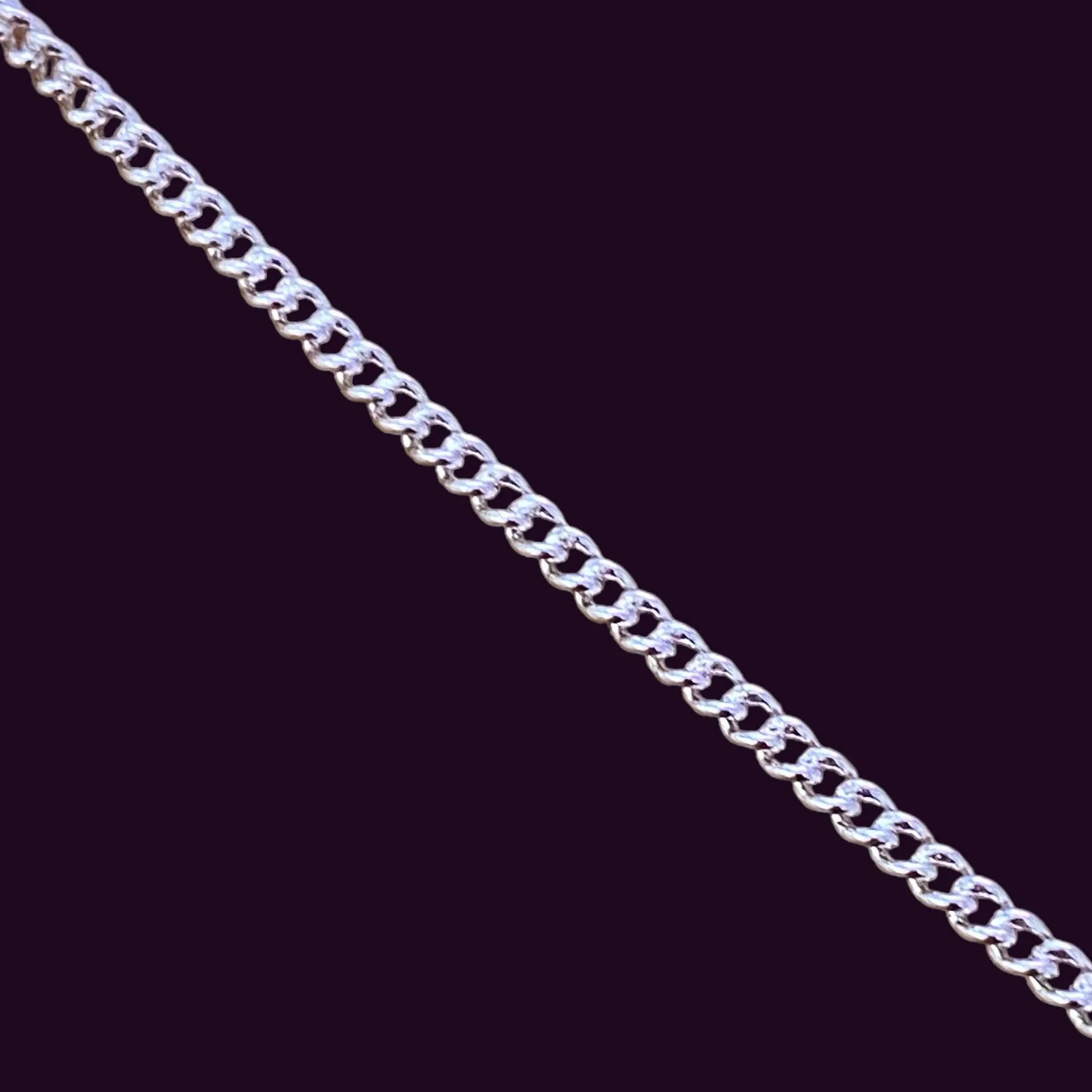 Sterling Silver Curb Chain Necklace 28"