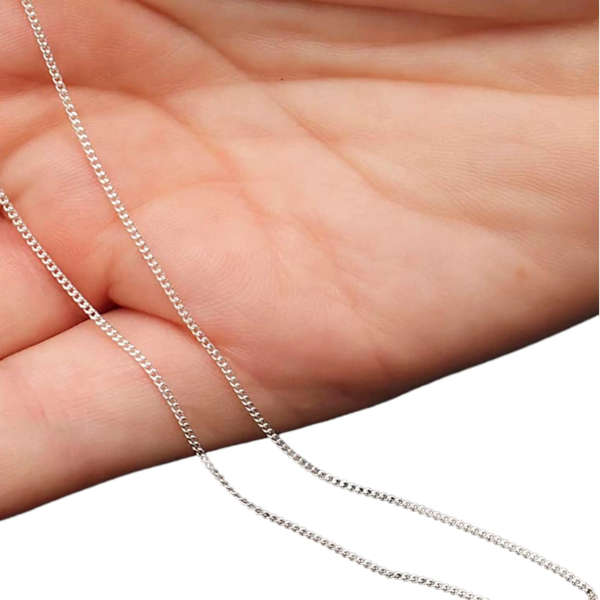 Sterling Silver Curb Chain Necklace 28"