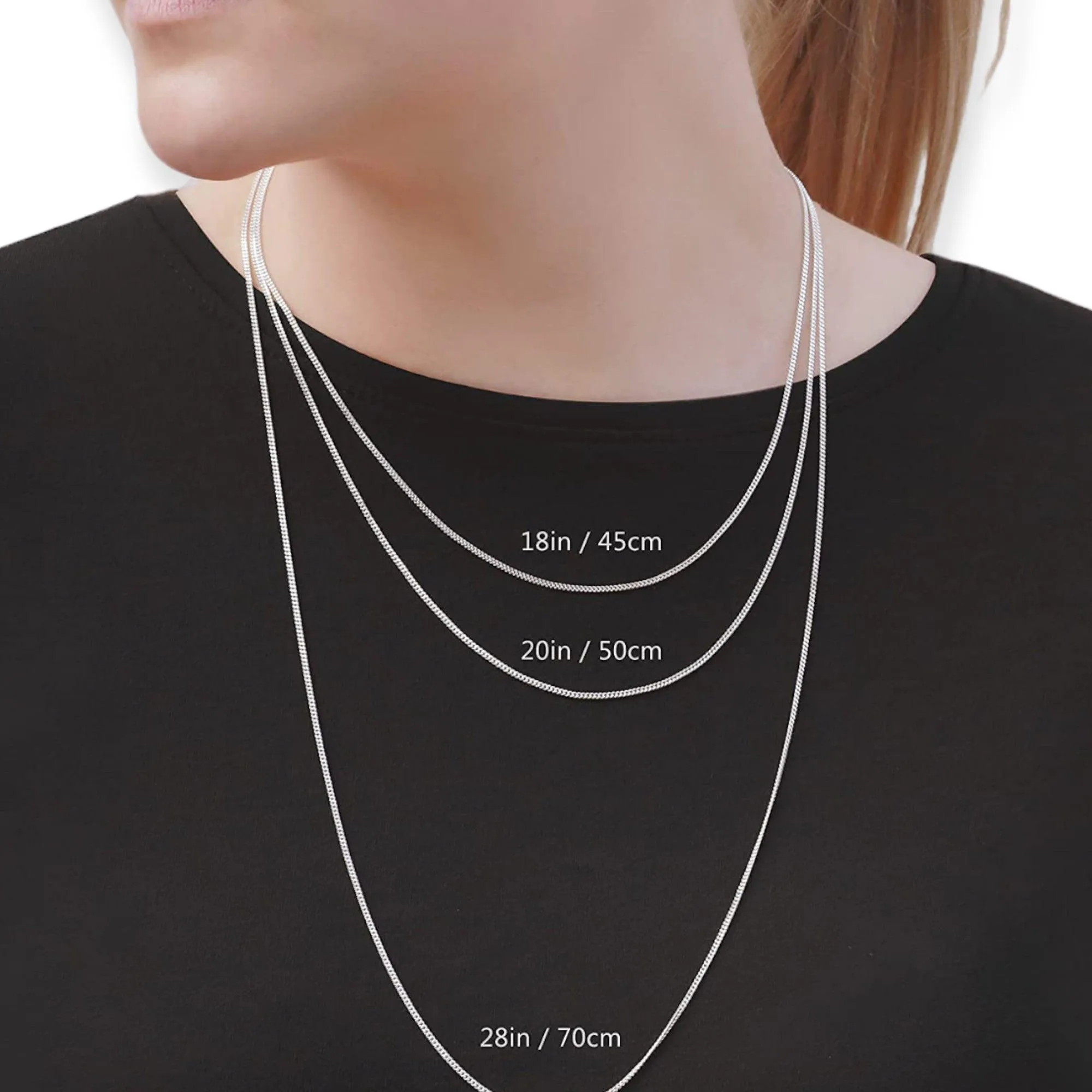Sterling Silver Curb Chain Necklace 28"
