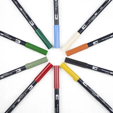 Tombow Dual Brush Pen Markers - Set of 10 (Choose Your Pack)