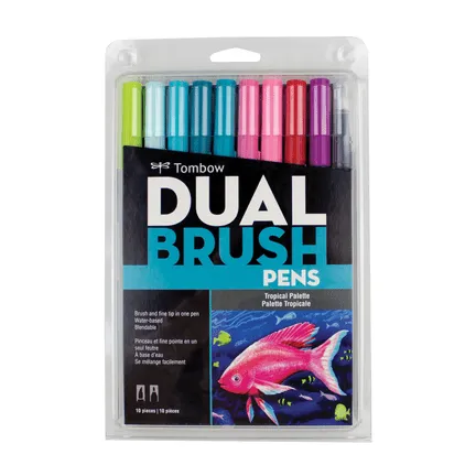 Tombow Dual Brush Pen Markers - Set of 10 (Choose Your Pack)