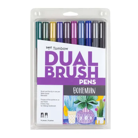 Tombow Dual Brush Pen Markers - Set of 10 (Choose Your Pack)