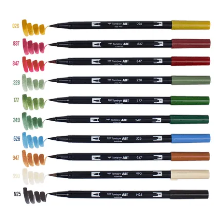 Tombow Dual Brush Pen Markers - Set of 10 (Choose Your Pack)