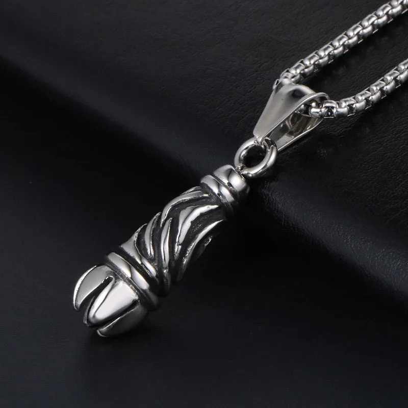 Trendy Titanium Steel Gothic Pendant Necklace for Men and Women