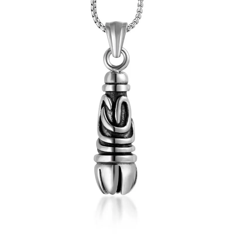 Trendy Titanium Steel Gothic Pendant Necklace for Men and Women