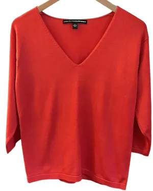 Warm Autumn Blaze V-Neck Silk Sweater
