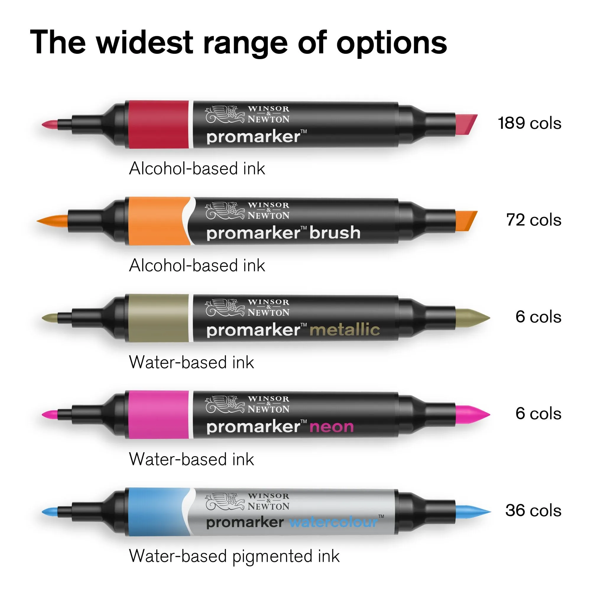 Winsor & Newton Promarker Brush Set of 6 Rich Tones