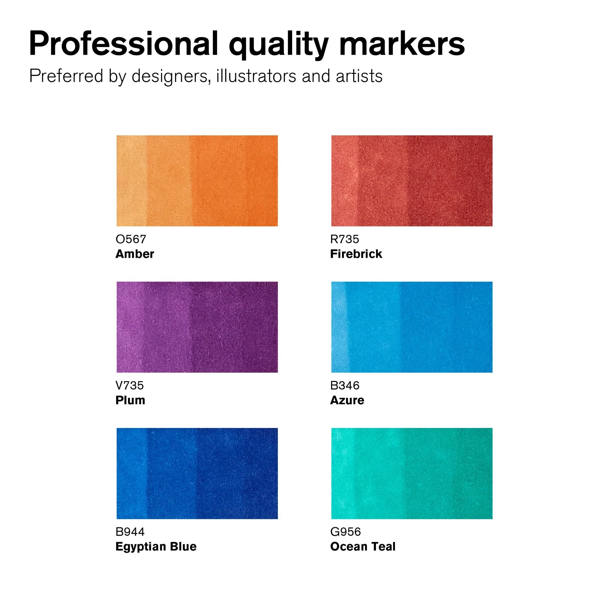 Winsor & Newton Promarker Brush Set of 6 Rich Tones