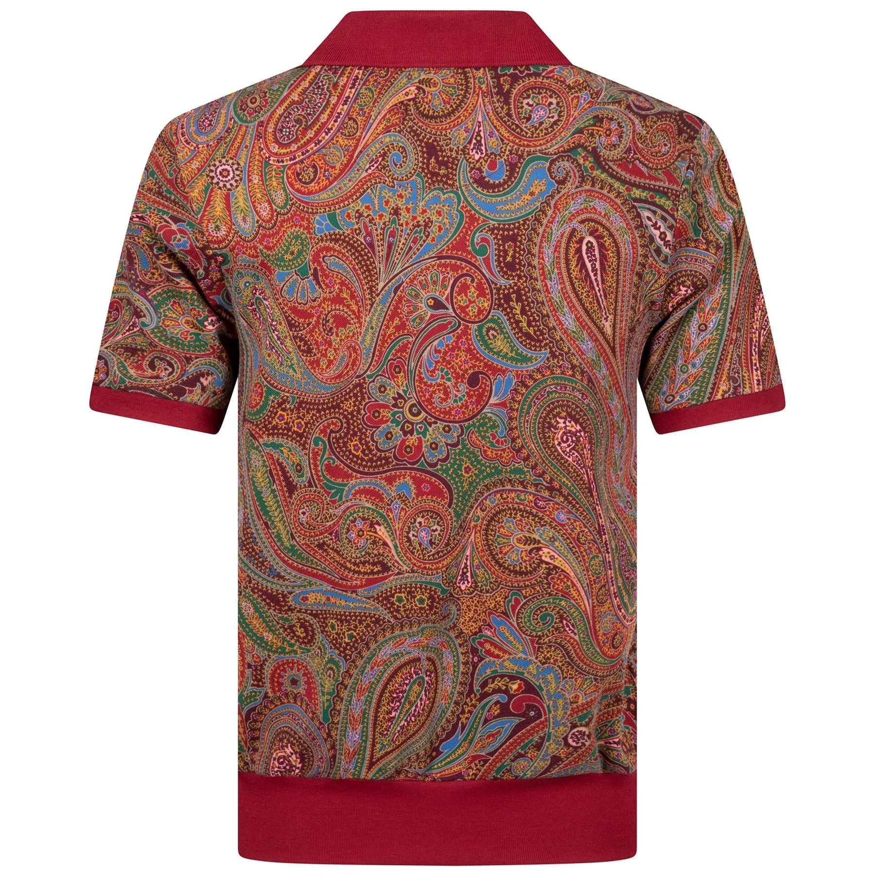 Womens Paisley Jersey Polo Shirt Ancient Madder Paisley - SS24