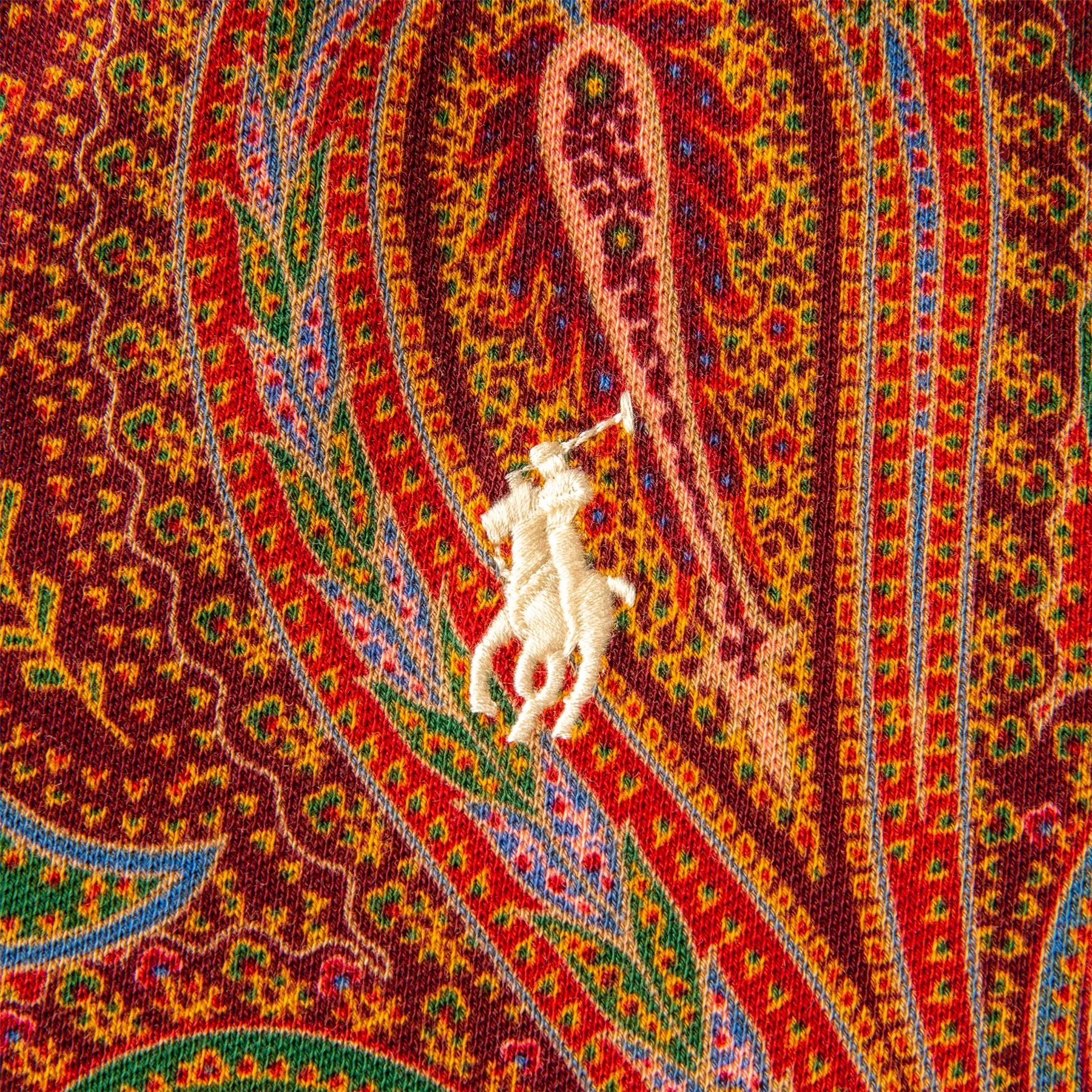 Womens Paisley Jersey Polo Shirt Ancient Madder Paisley - SS24
